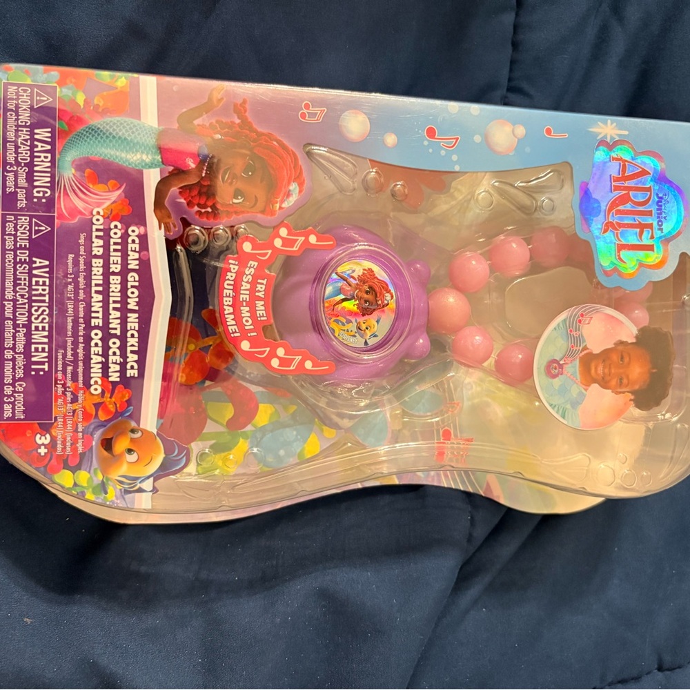 Disney Ariel Colorful Glow Necklace with Pink and Purple